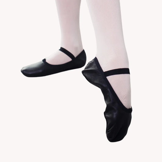 1101 Black- Premium Leather Full Sole Ballet Slipper