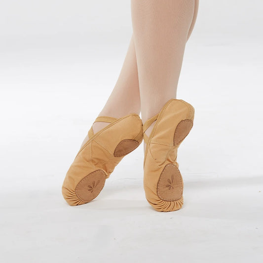 11041 Camel - Canvas Ballet Shoe