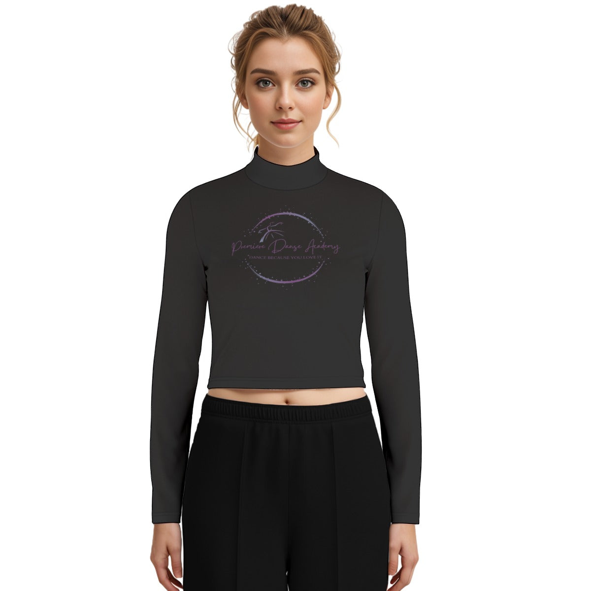 Premiere Danse Academy - Eco-Friendly All-Over Print Women's Turtleneck T-shirt With Long Sleeve