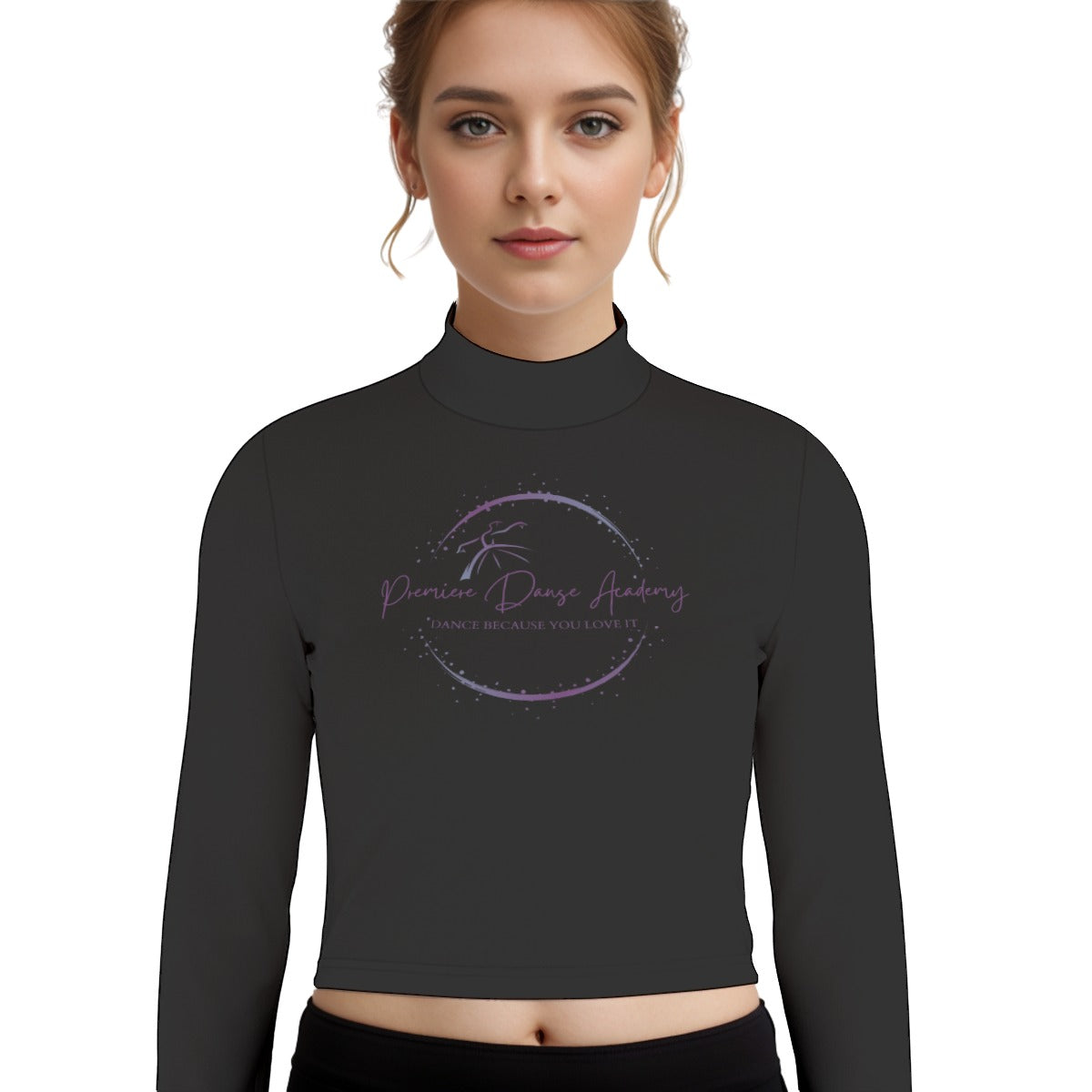 Premiere Danse Academy - Eco-Friendly All-Over Print Women's Turtleneck T-shirt With Long Sleeve