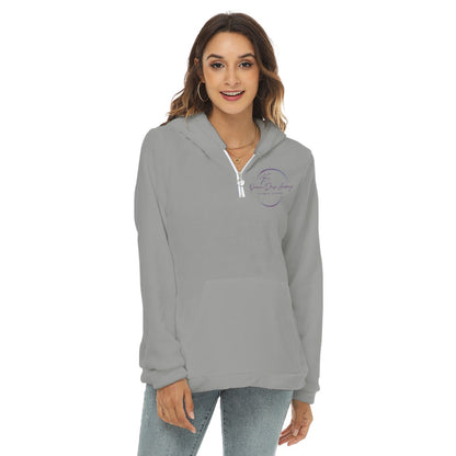 Premiere Danse Academy - All-Over Print Women's Borg Fleece Hoodie With Half Zip