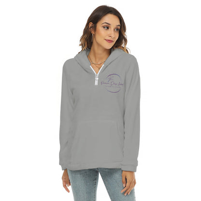 Premiere Danse Academy - All-Over Print Women's Borg Fleece Hoodie With Half Zip